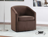 Arlo Upholstered Swivel Barrel Chair, Cocoa Velvet - ARO850CC