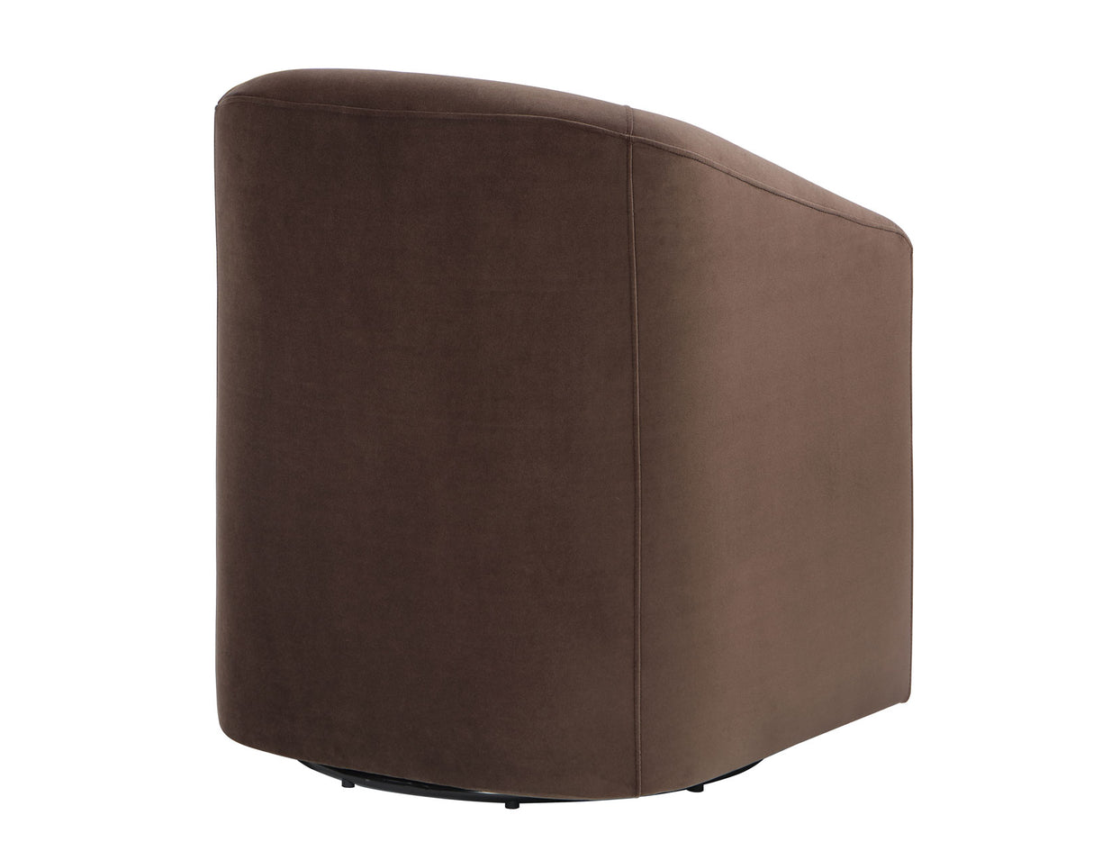 Arlo Upholstered Swivel Barrel Chair, Cocoa Velvet - ARO850CC