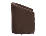 Arlo Upholstered Swivel Barrel Chair, Cocoa Velvet - ARO850CC