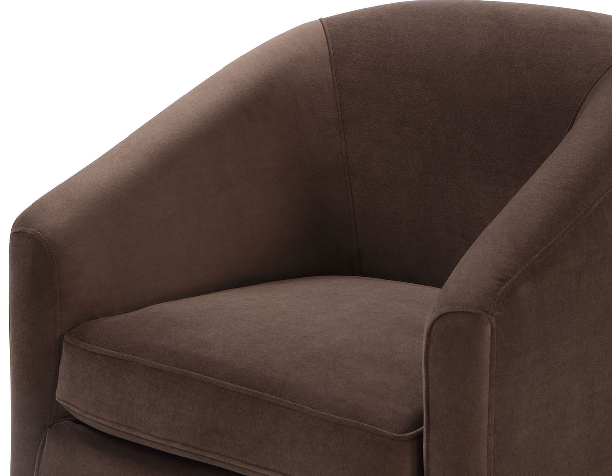 Arlo Upholstered Swivel Barrel Chair, Cocoa Velvet - ARO850CC