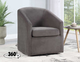 Arlo Upholstered Swivel Barrel Chair, Fog Velvet - ARO850CF