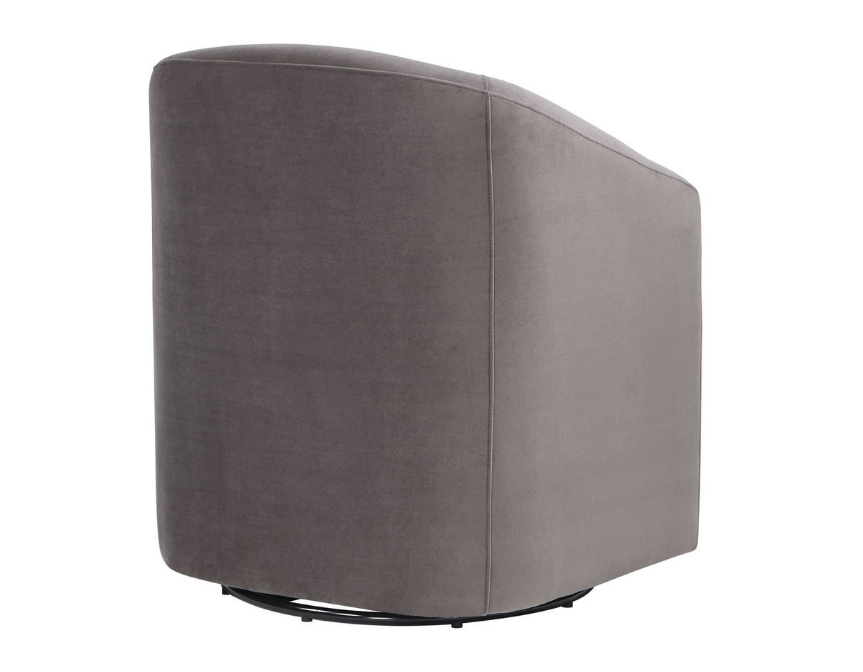 Arlo Upholstered Swivel Barrel Chair, Fog Velvet - ARO850CF