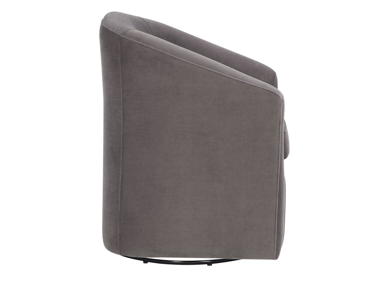 Arlo Upholstered Swivel Barrel Chair, Fog Velvet - ARO850CF