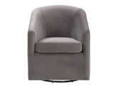 Arlo Upholstered Swivel Barrel Chair, Fog Velvet - ARO850CF