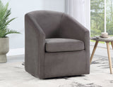 Arlo Upholstered Swivel Barrel Chair, Fog Velvet - ARO850CF