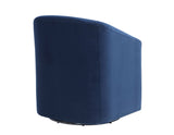 Arlo Upholstered Swivel Barrel Chair, Indigo Velvet from Steve Silver - Luna Furniture