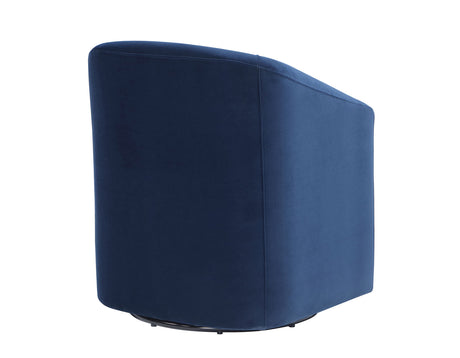 Arlo Upholstered Swivel Barrel Chair, Indigo Velvet - ARO850CB