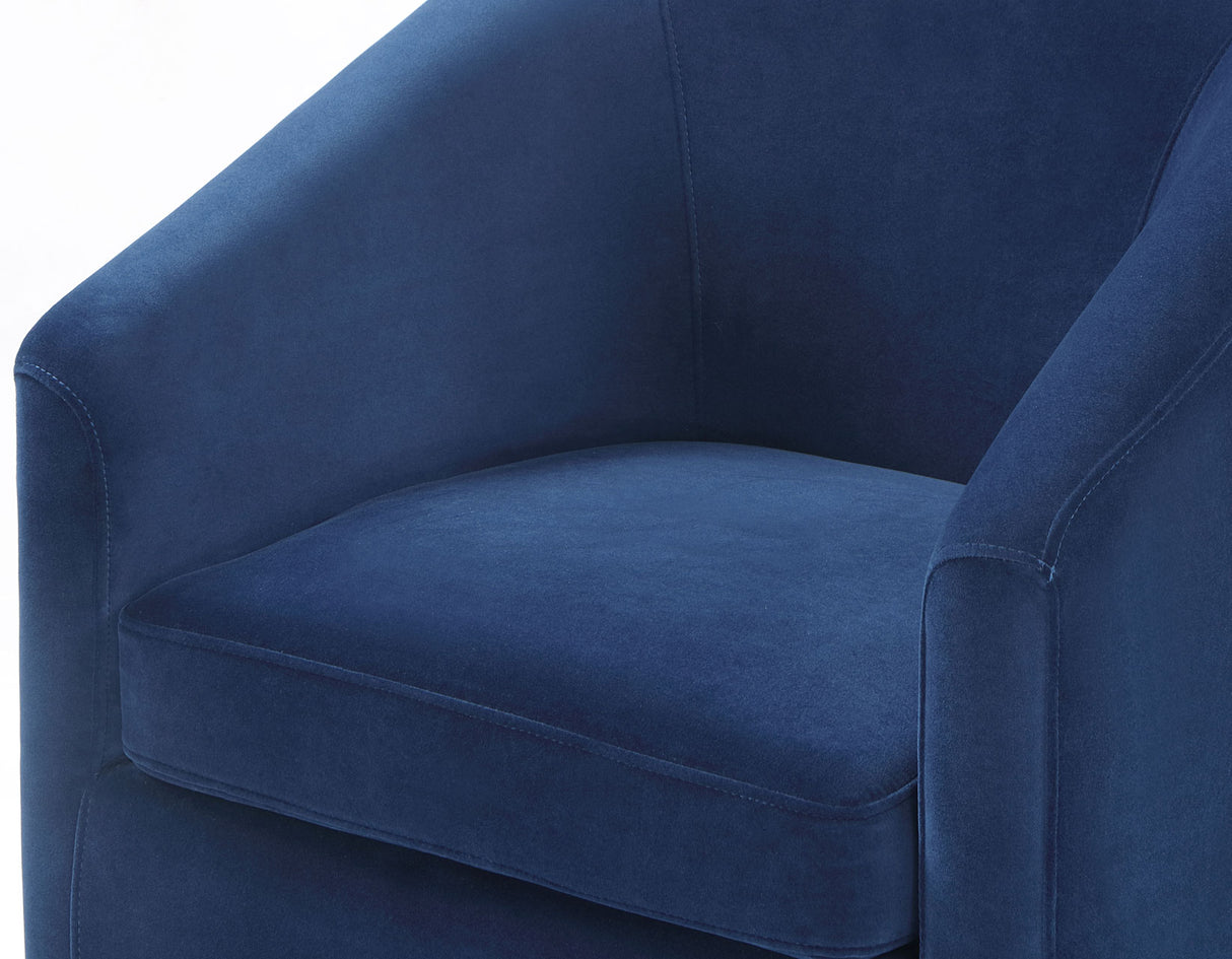 Arlo Upholstered Swivel Barrel Chair, Indigo Velvet from Steve Silver - Luna Furniture