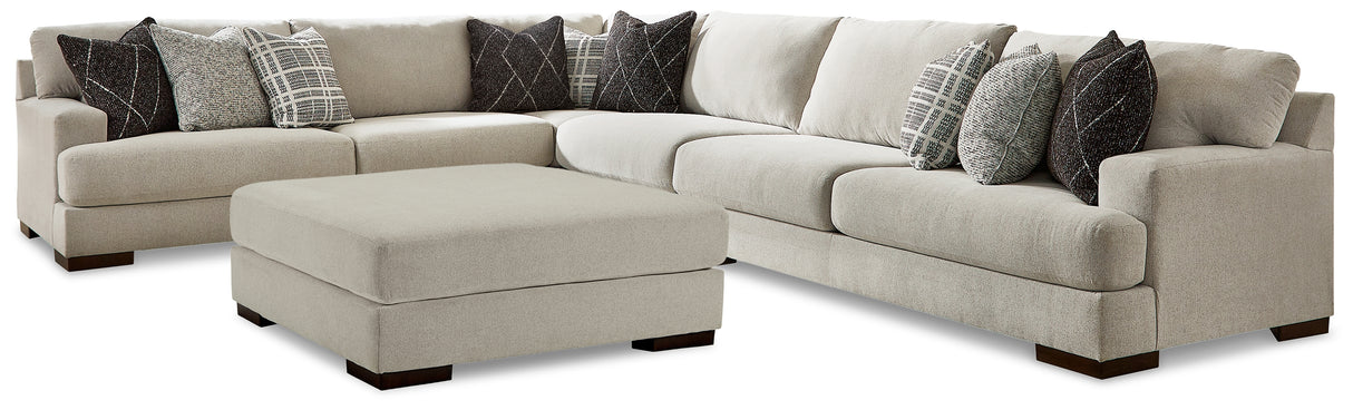 Artsie 4-Piece Sectional with Ottoman in Ash - PKG013114