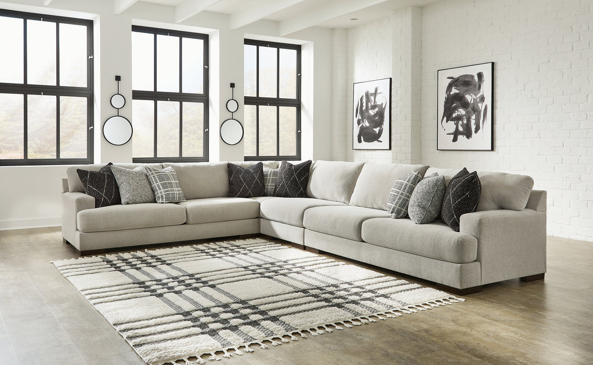 Artsie 4-Piece Sectional with Ottoman in Ash - PKG013114