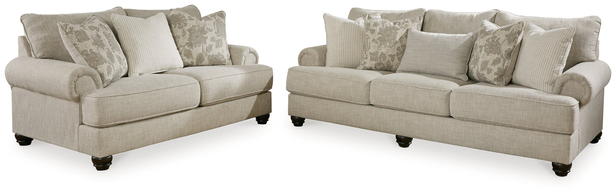 Asanti Sofa and Loveseat in Fog from Ashley - Luna Furniture