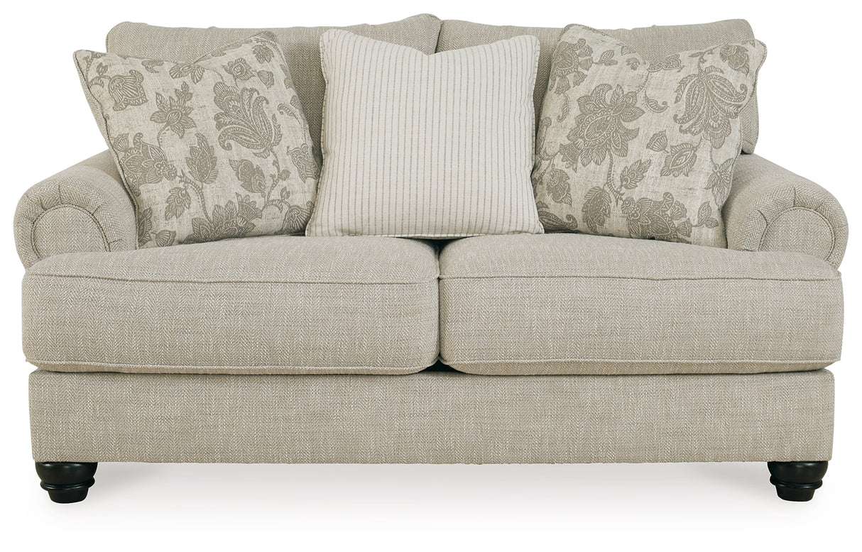 Asanti Sofa, Loveseat, Chair and Ottoman in Fog from Ashley - Luna Furniture