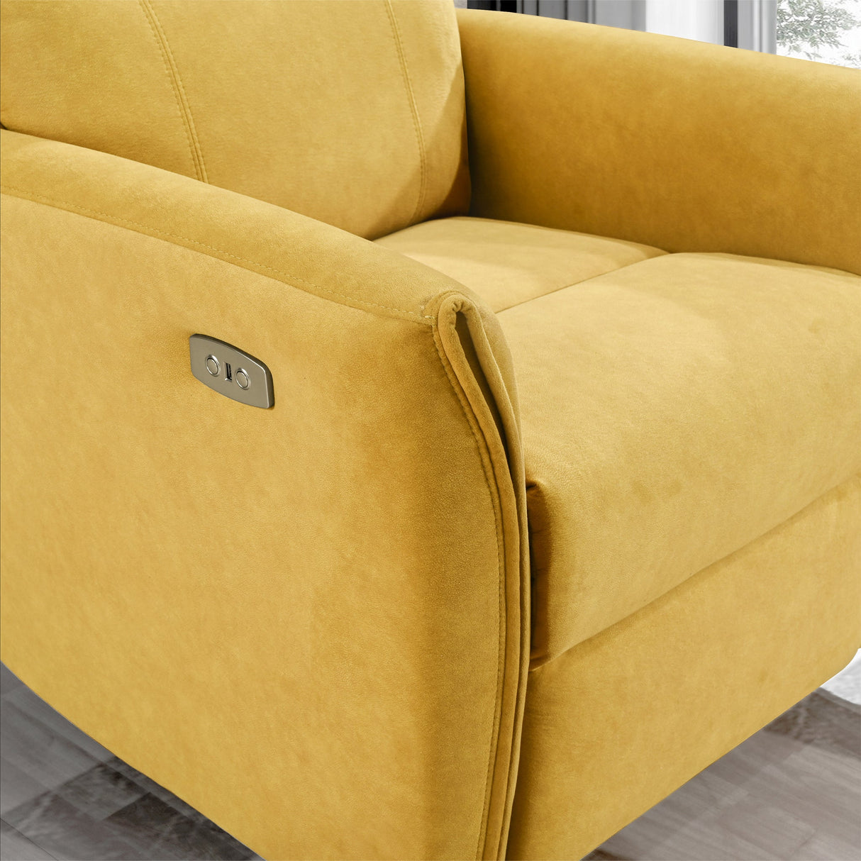 Asheville Dark Yellow Suede Recliner Chair - RCL01000102