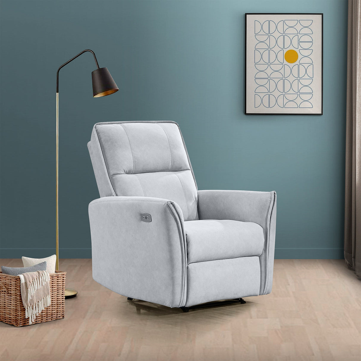 Asheville Grey Suede Recliner Chair - RCL01000103