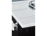 Aspen 3-Piece White Marble Kitchen Island Set(Island & 2 Side Chairs) from Steve Silver - Luna Furniture