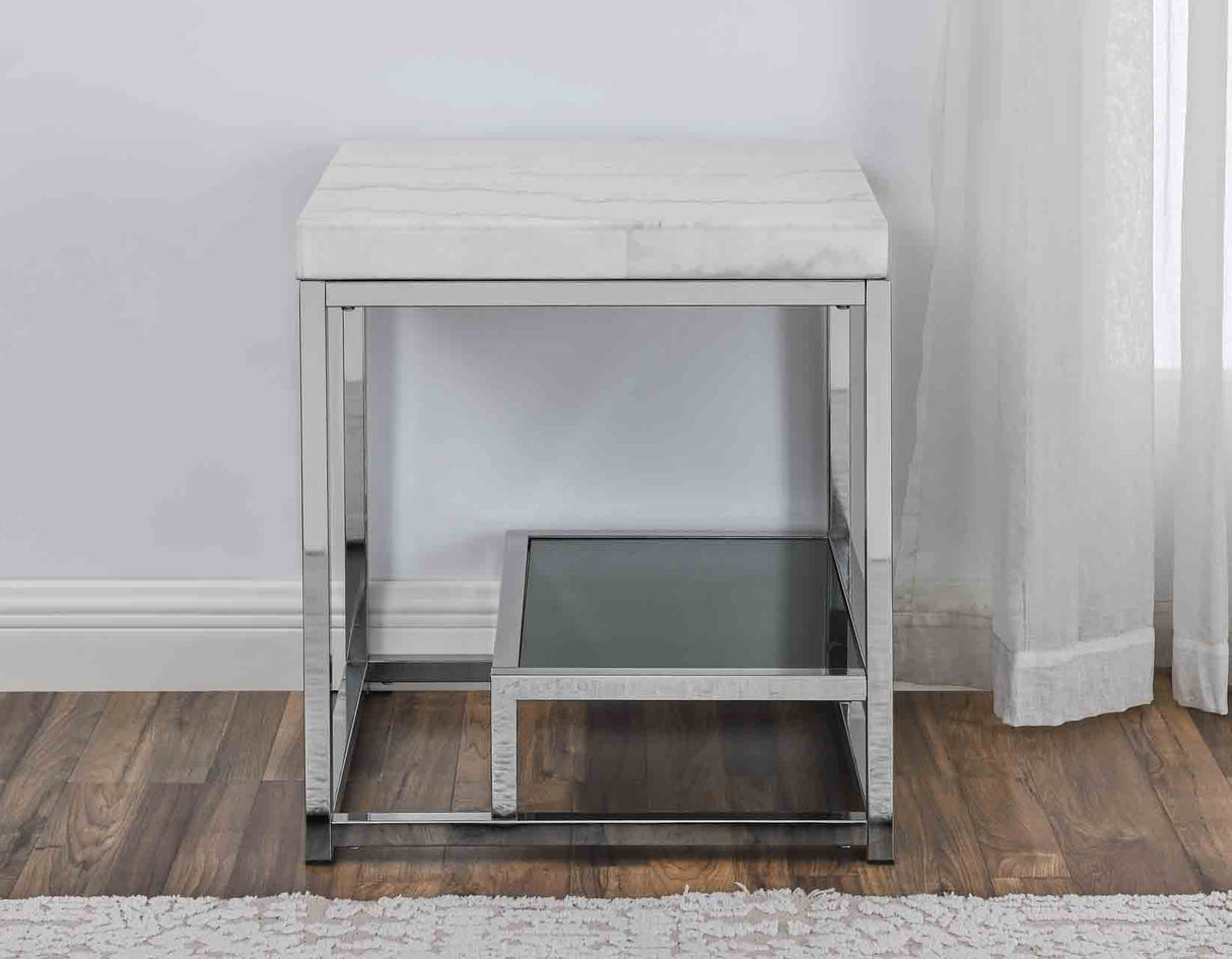 Aston 3-Piece White Marble Table Set(Coffee Table and 2 End Tables) from Steve Silver - Luna Furniture