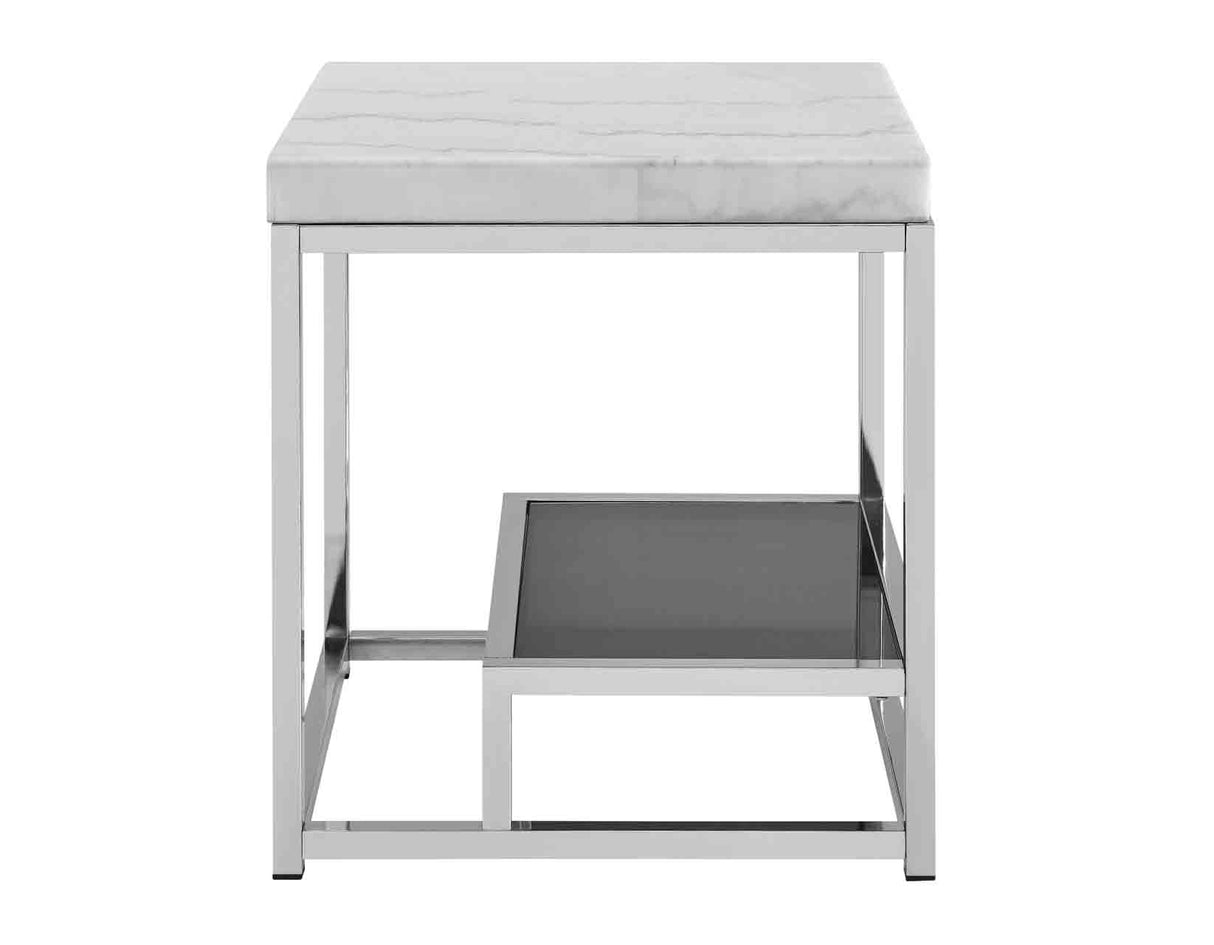 Aston 3-Piece White Marble Table Set(Coffee Table and 2 End Tables) from Steve Silver - Luna Furniture