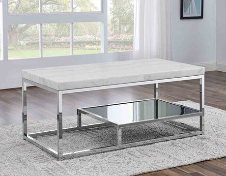 Aston White Marble Coffee Table from Steve Silver - Luna Furniture