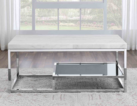 Aston White Marble Coffee Table from Steve Silver - Luna Furniture