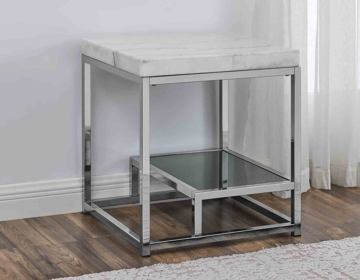 Aston White Marble End Table from Steve Silver - Luna Furniture