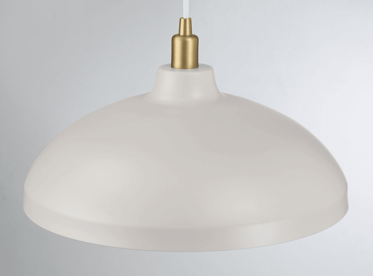 Astral Single Light White Pendant Lamp with Golder Brass Finish for Entrance Kitchen Island 14"D × 8"H - PNL03900101