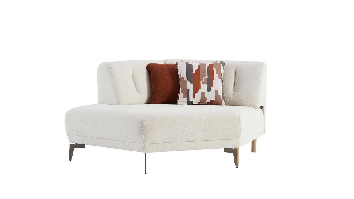 Atlanta Peru Cream Ottoman from Bellona - Luna Furniture