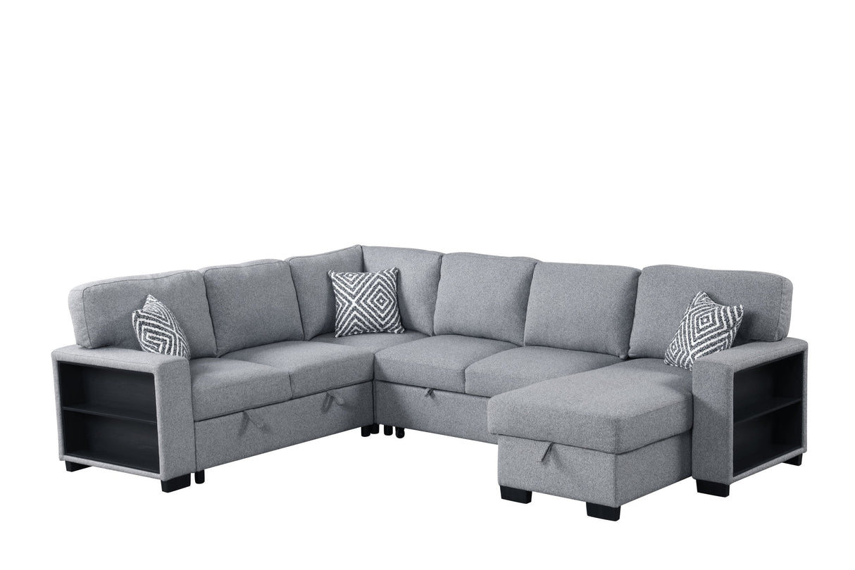 Atlantic Gray Sectional With Pull-Out Bed from Happy Homes - Luna Furniture