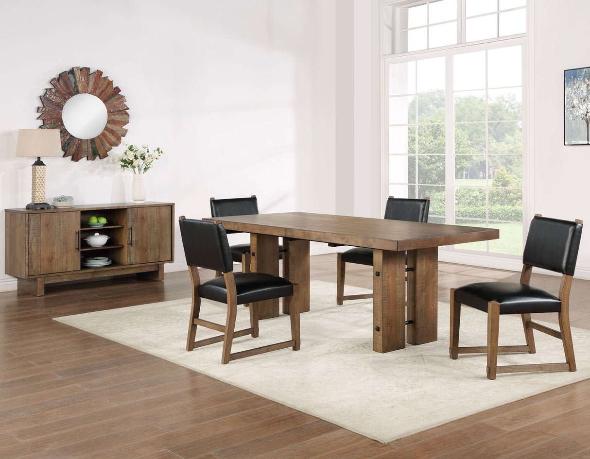 Atmore 5-Piece 96″ Dining Set(Table & 4 Side Chairs) - SET | ATM500TT | ATM500TB | ATM500S(4)