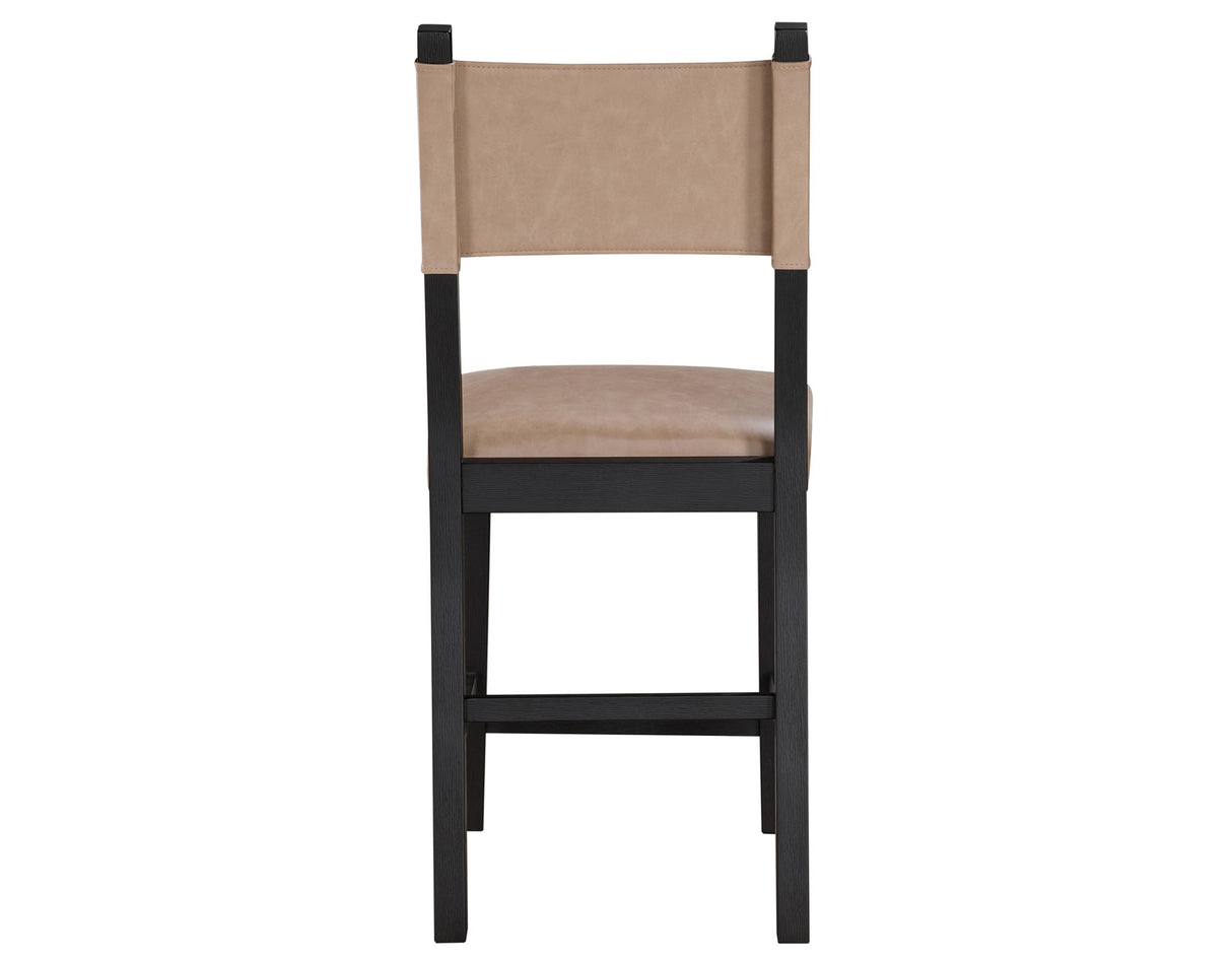 Aubrey 24″ Black Counter Chair with Camel Vegan Leather from Steve Silver - Luna Furniture