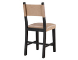 Aubrey 24″ Black Counter Chair with Camel Vegan Leather from Steve Silver - Luna Furniture