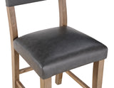 Aubrey 24″ Driftwood Counter Chair with Gray Vegan Leather from Steve Silver - Luna Furniture