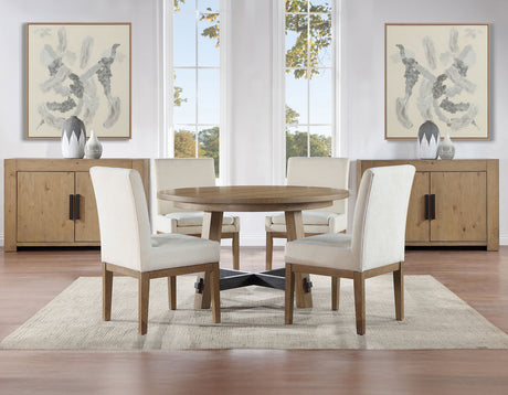 Aubrey 5-Piece 54″ Round Dining Table Set, Driftwood - SET | ABR5454NT | ABR500NUS(4)