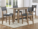 Aubrey 5-Piece 59.5″ Counter Dining Set, Driftwood Finish - SET | ABR400NPT | ABR500NCC(4)