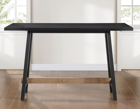 Aubrey 59.5″ Black Counter Table with Driftwood Stretcher from Steve Silver - Luna Furniture