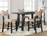 Aubrey 59.5″ Black Counter Table with Driftwood Stretcher from Steve Silver - Luna Furniture