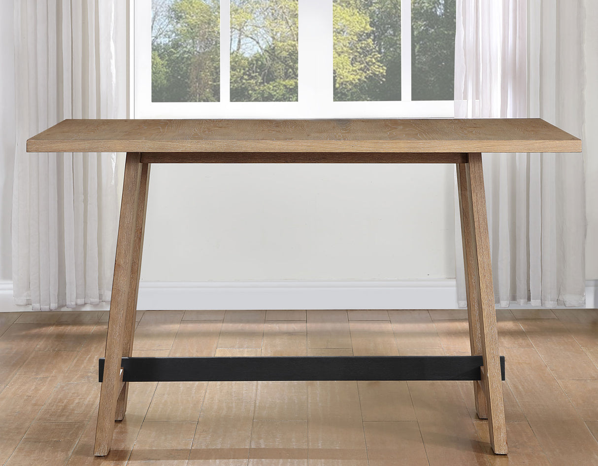 Aubrey 59.5″ Drifwood Counter Table with Black Stretchers from Steve Silver - Luna Furniture