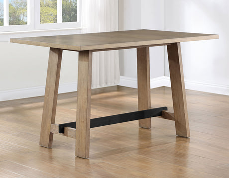 Aubrey 59.5″ Drifwood Counter Table with Black Stretchers from Steve Silver - Luna Furniture