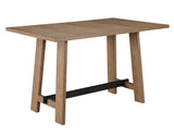 Aubrey 59.5″ Drifwood Counter Table with Black Stretchers from Steve Silver - Luna Furniture