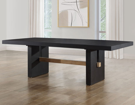 Aubrey 78-96″ Table w/18-inch Leaf, Black - SET | ABR500KTT | ABR500KTB