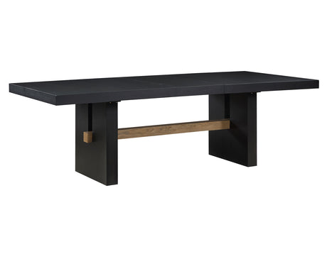 Aubrey 78-96″ Table w/18-inch Leaf, Black - SET | ABR500KTT | ABR500KTB