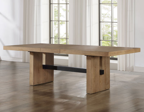 Aubrey 78-96″ Table w/18-inch Leaf, Waxed Driftwood - SET | ABR500NTT | ABR500NTB