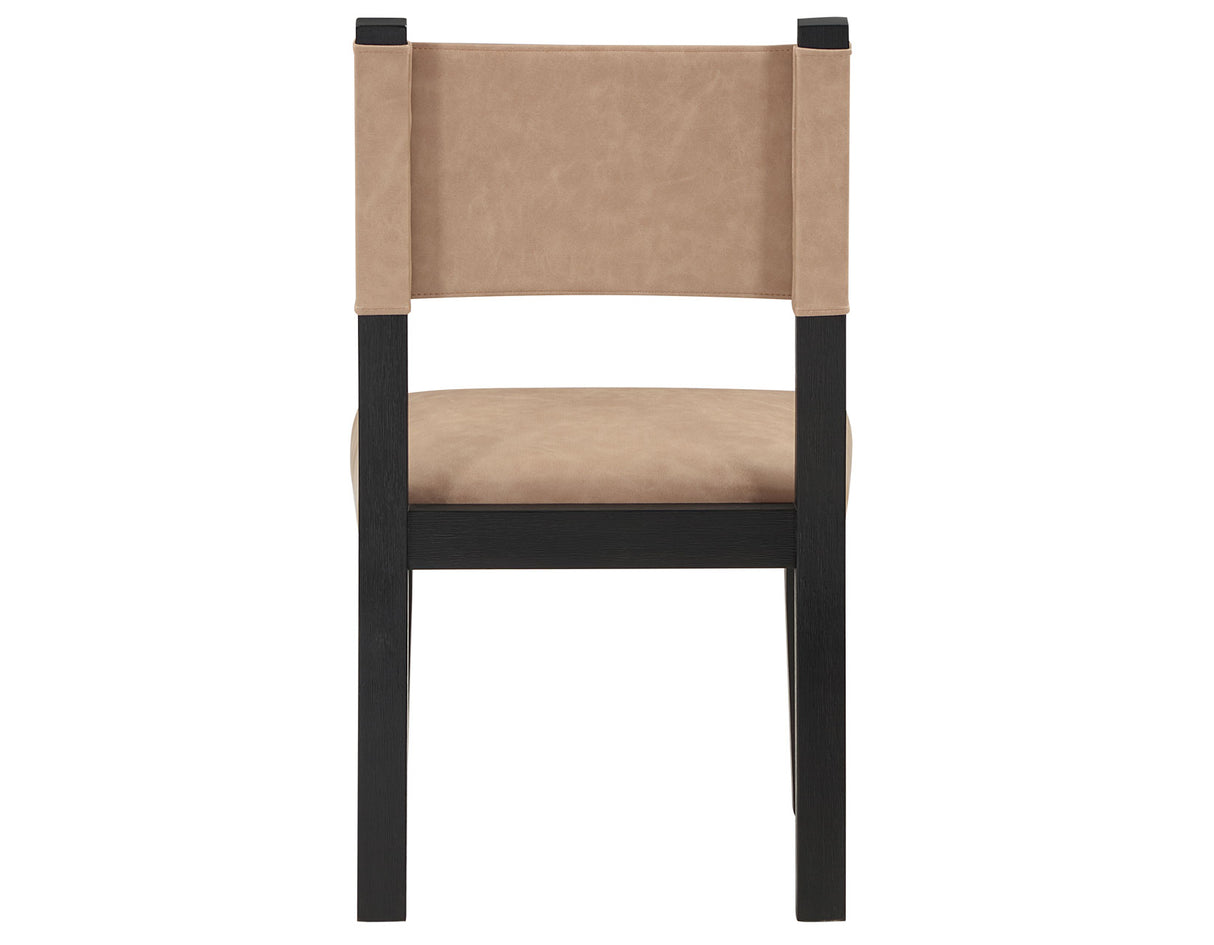 Aubrey Side Chair, Camel Vegan Leather  with Black wood finish - ABR500KS