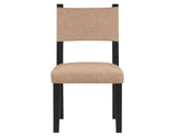 Aubrey Side Chair, Camel Vegan Leather  with Black wood finish - ABR500KS