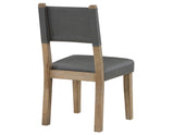 Aubrey Side Chair, Gray Vegan Leather with Driftwood wood finish from Steve Silver - Luna Furniture