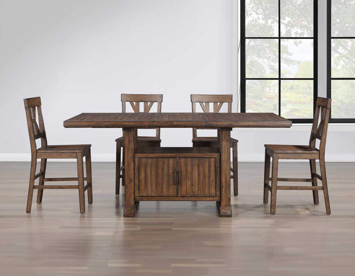 Auburn 5-Piece Storage Counter Table Dining Set(Table & 4 Side Chairs) from Steve Silver - Luna Furniture