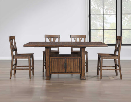 Auburn 5-Piece Storage Counter Table Dining Set(Table & 4 Side Chairs) from Steve Silver - Luna Furniture