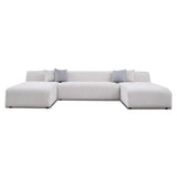 Audrey Cream Chenille U Shape Corner Sofa - CSC03000601