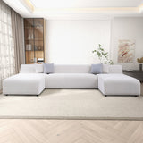 Audrey Cream Chenille U Shape Corner Sofa - CSC03000601