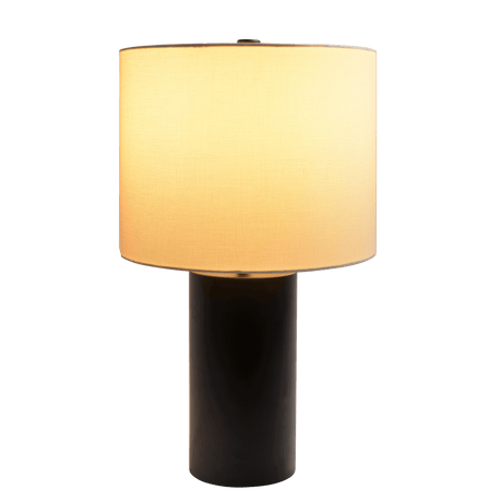 Aura Black Table Lamp with On/Off Switch Black Block Base - WLL03700101