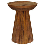 Aureo Round Solid Wood Accent Side Table Wild Honey from Coaster - Luna Furniture